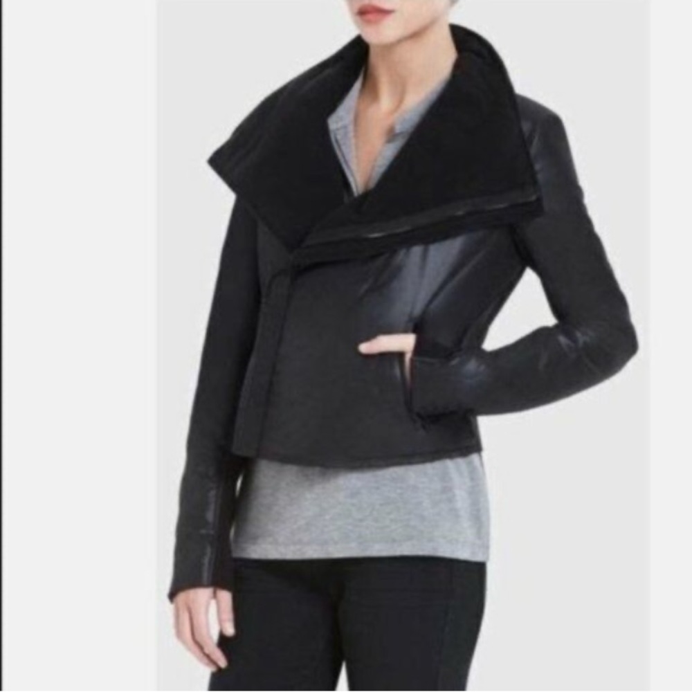 BCBG EMERSON MOTO COAT MEDIUM BLACK